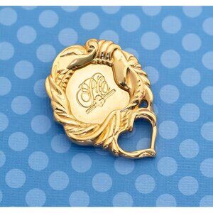 Vintage Intricate Initials "PC" Gold Tone Brooch by Avon - M20